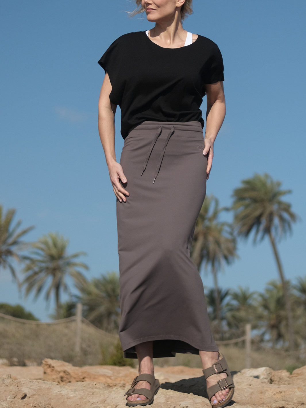 Easy MAXI skirt Coffee