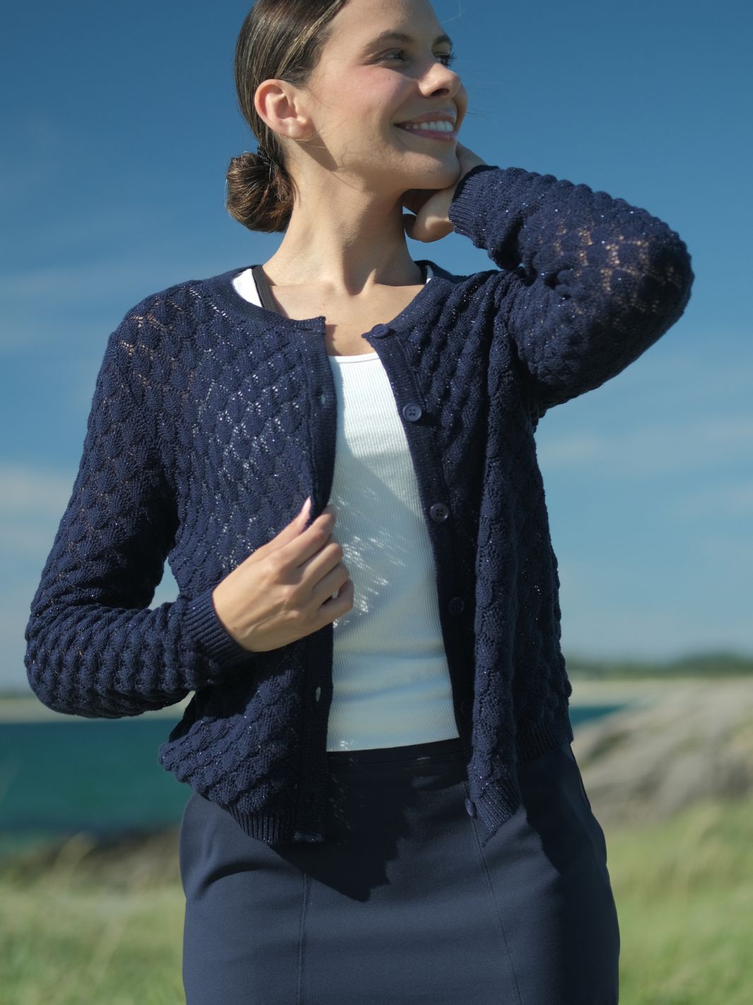 Glow Cardigan Marine